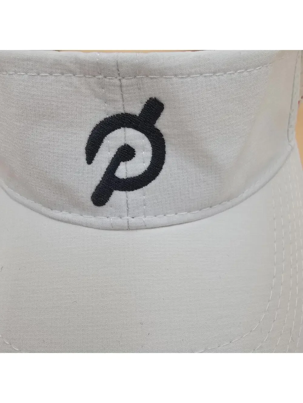Peloton Performance Visor Hat White Orange Logo Athletic Running Tennis Golf